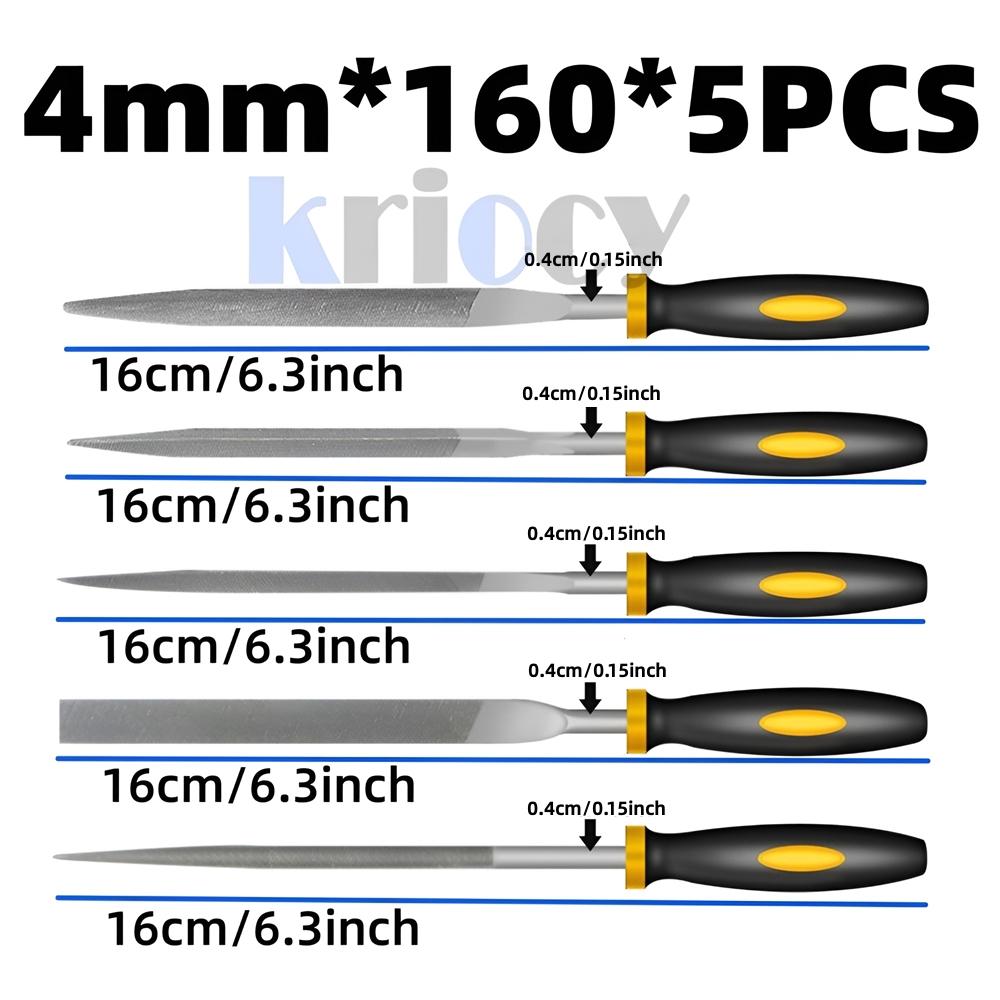 5Pcs 3x140/4x160mm Needle File Set Hand Tools for Jeweler Wood Carving Craft Metal Glass Stone Stainless Steel Polishing Carving