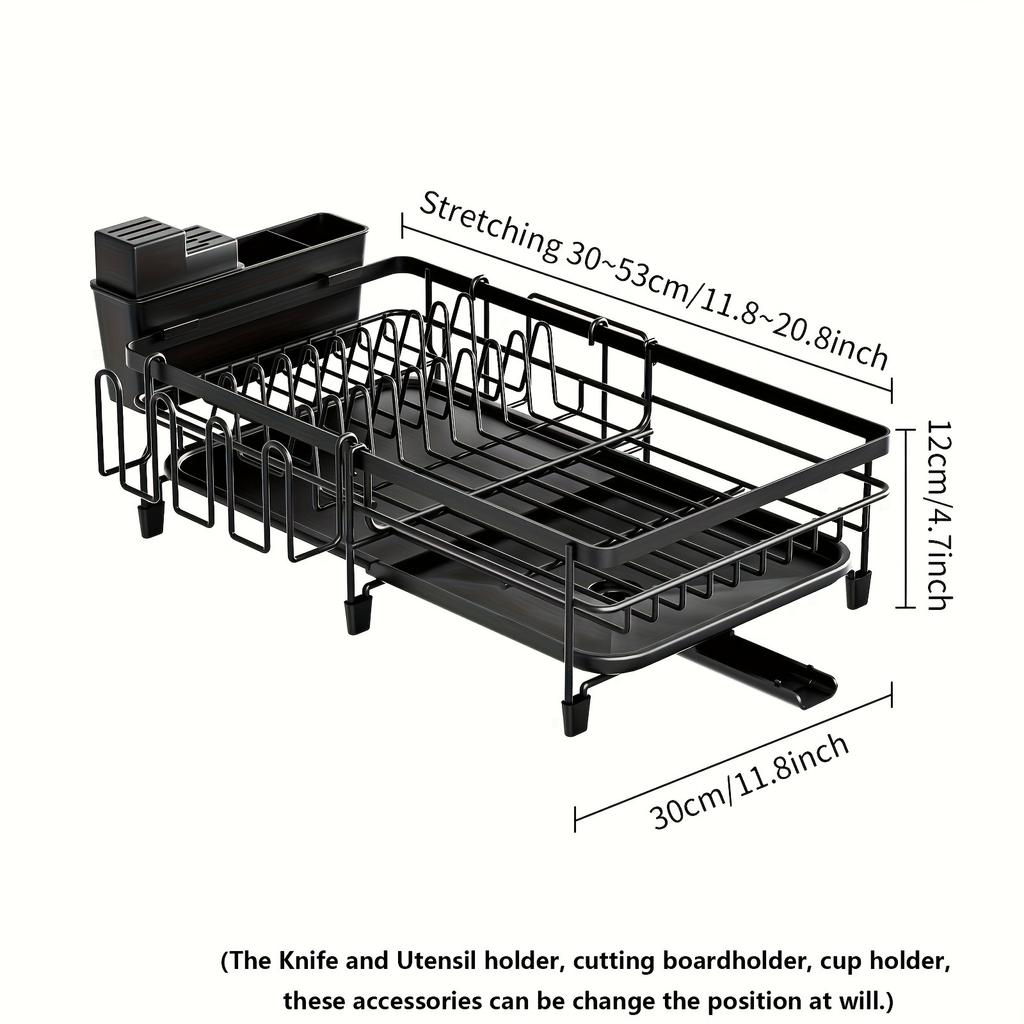 1pc large utensil drying rack, extendable utensil rack, multifunctional utensil rack for kitchen counter.