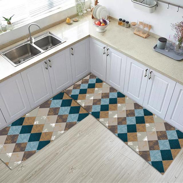 

Современный простой кухонный коврик с 3d принтом, нескользящий напольный ковер, коврик для ванной комнаты, коврик для прихожей, домашний декор, длинные полосатые коврики для балкона 40x60cm and 40x120cm