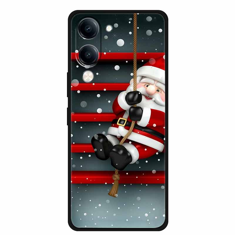 Christmas Case For Vivo Y04 Y04S Y37C Soft Silicone Phone Cover Funda For Vivo Y 04 04S 37C Black TPU Protective Bumper Casing