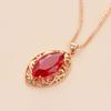 Exquisite Russian Purple Gold Ruby Hollow Pendant Fashion Plated Color Gold Olive Tip Ruby Set Necklace