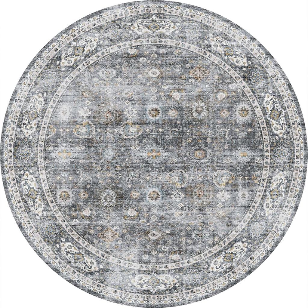Vintage Floral Classic Vintage Style Round Area Rug Ideal for Living Room or Bedroom Decor
