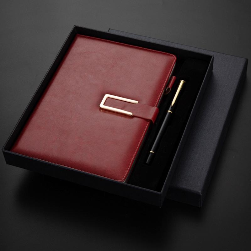 Business Souvenir Notebook Set Notebook A5 Buckle Notebook Leather Work Notebook