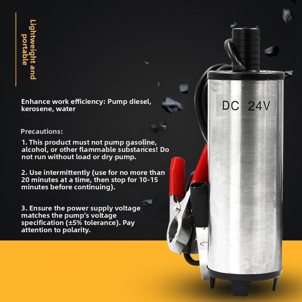 38mm Port Submersible Pump 12V/24V DC Refueling Pump Electric Fuel Transfer Pump  Camping Use