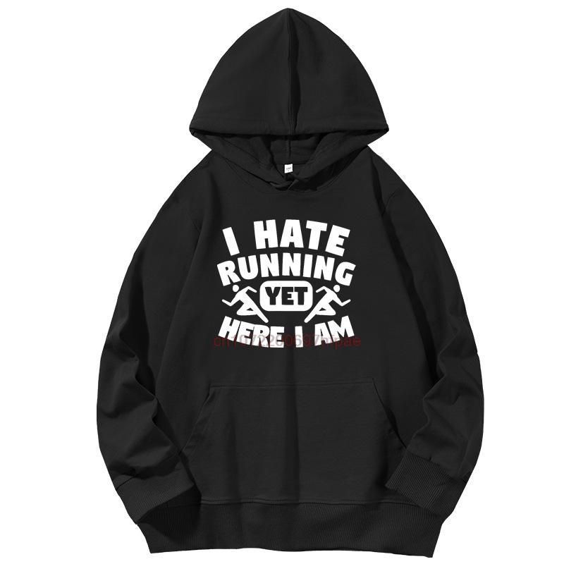 Funny Sarcastic I Hate Running Graphic Hoodies Fashion Spring Autumn Clothes Long Sleeves Pullover Hoodies Printed Sweater