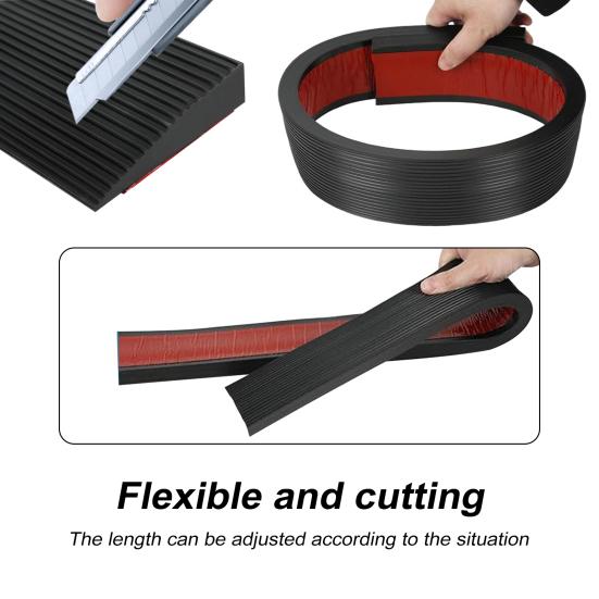 1/2/3 cm x 90 cm dørterskelrampe selvklebende sklisikker TPE rullestolrampe kraftig døråpninger barnevogn mobilitetsscooter elektrisk stolrampe