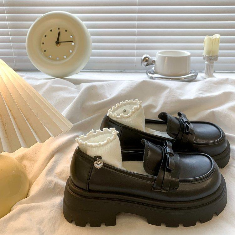 Women Shoes JK Japanese Kawaii Black White Cute Lolita Shoes Retro Vintage