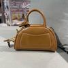 [Pre-Owned] Metal Logo Detachable Adjustable Shoulder Strap Zipper Closure Leather Shoulder Crossbody Tote Bag - Excellent #4RSRAW