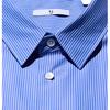 UNIQLO Jil Sander Collaboration Striped Button-Up Long Sleeve Shirt Men shirts Blue 478673-63