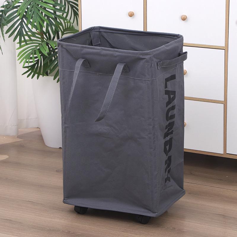 

Узкая высокая корзина для белья на колесиках – Тканевый органайзер для хранения грязной одежды и коврика для йоги в щели 48L Double
