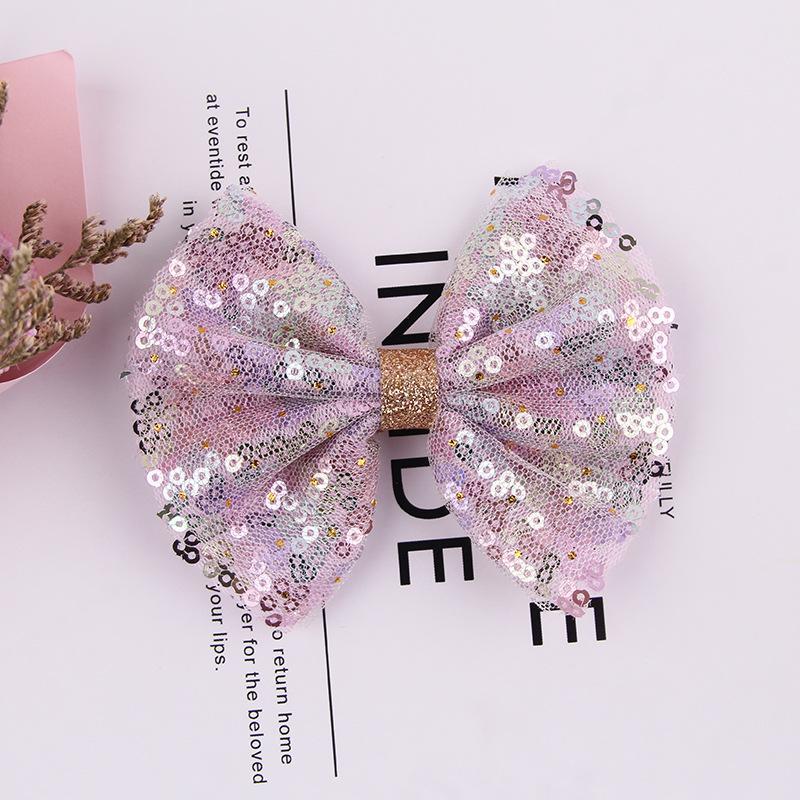 New Chic Princess Lace Hair Clips Bling Netting Sequins Bow Hairpins Glitter Knot Hair Bow Sweet Head Wear Girls Accessories