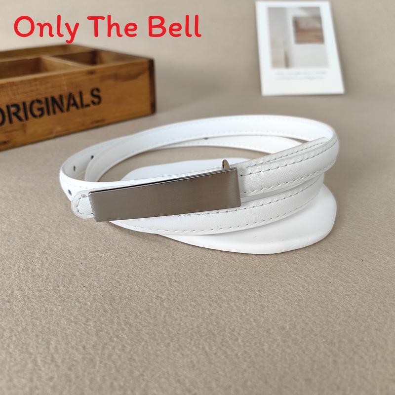 Womens Genuine Leather Skinny Belt With Zinc Alloy Buckle For Office Wear