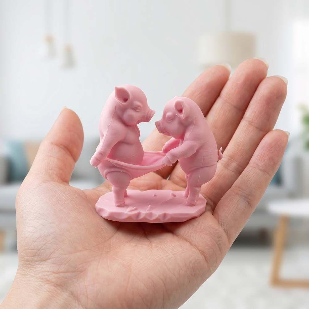 Decorations Cartoon Pig Figurine Creative Animal Pig Model Gifts 3D Printed Pig Toy Desktop Use