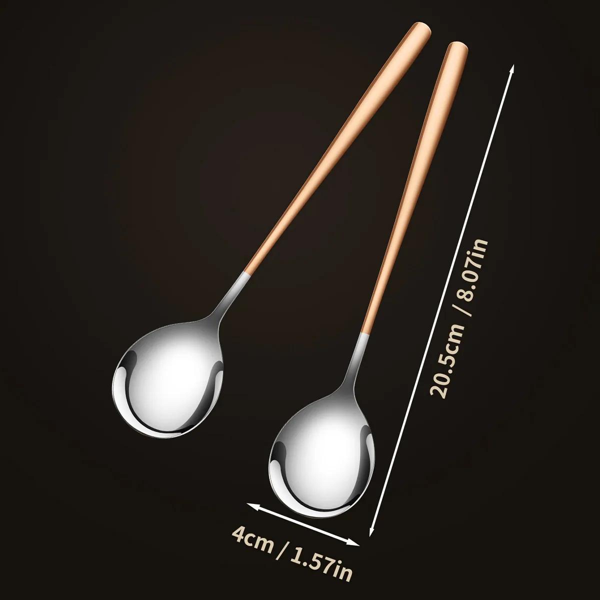 

Ложка из нержавеющей стали WORTHBUY 316, бытовая посуда, длинная ручка, суповая ложка, корейская ложка, кухонный половник, круглая ложка