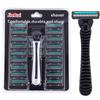 Stainless Steel Double-layer Razor Blades, Old-fashioned Manual Shaving Blades for Men, 1 Blade Holder, 21 Blade Heads