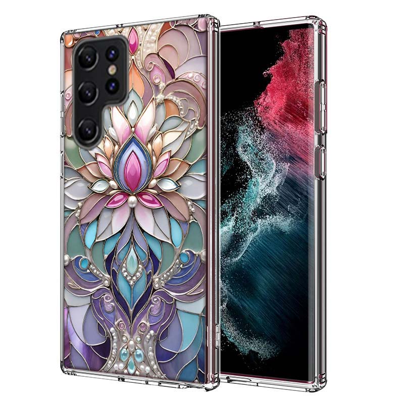 

Floral stained-glass effect so Beautiful Capa Phone Case For Samsung S26 Ultra S25 Edge Galaxy S23 S21 S20 S24 FE S22 S10 Plus C Samsung S21 FE