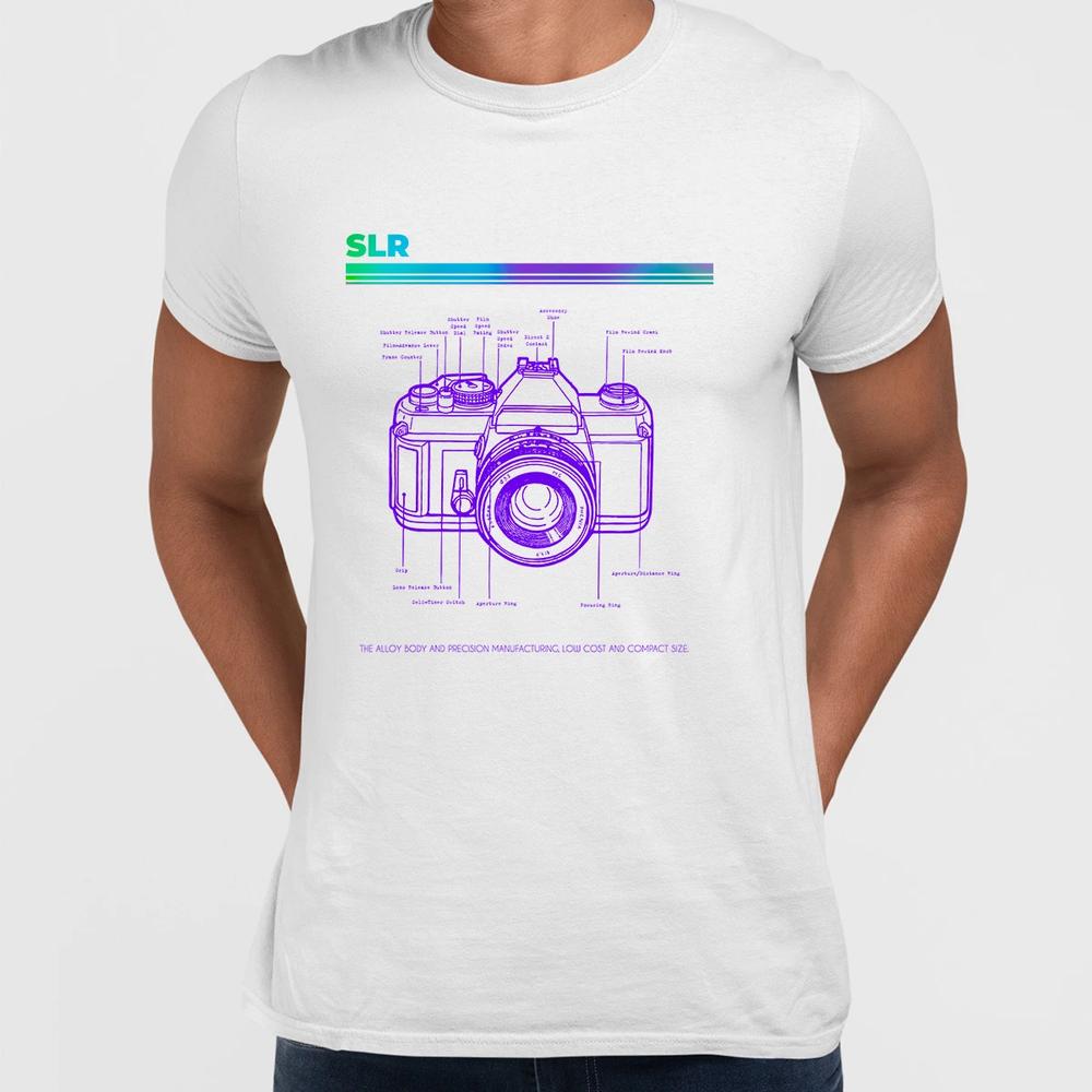 Old school SLR camera Fashioned Retro tee Photographer Nostalgia TShirt 80 L