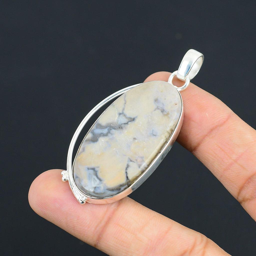 Womens day Sale Natural Porcelain Jasper New Pendant Jewelry 925 Sterling Silver