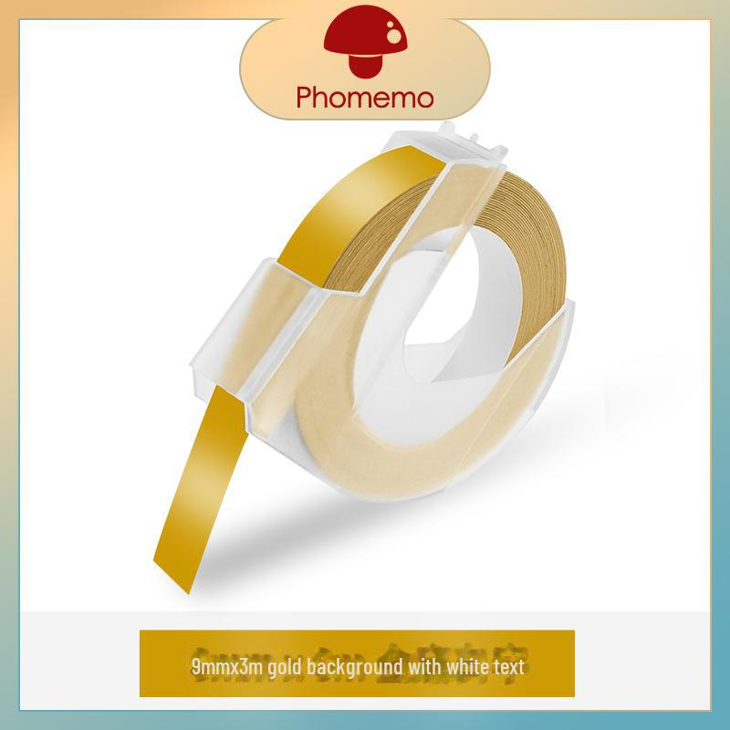 Phomemo E975 Embossed Label Tape, 9mm Color 3D Ribbon Stickers.
