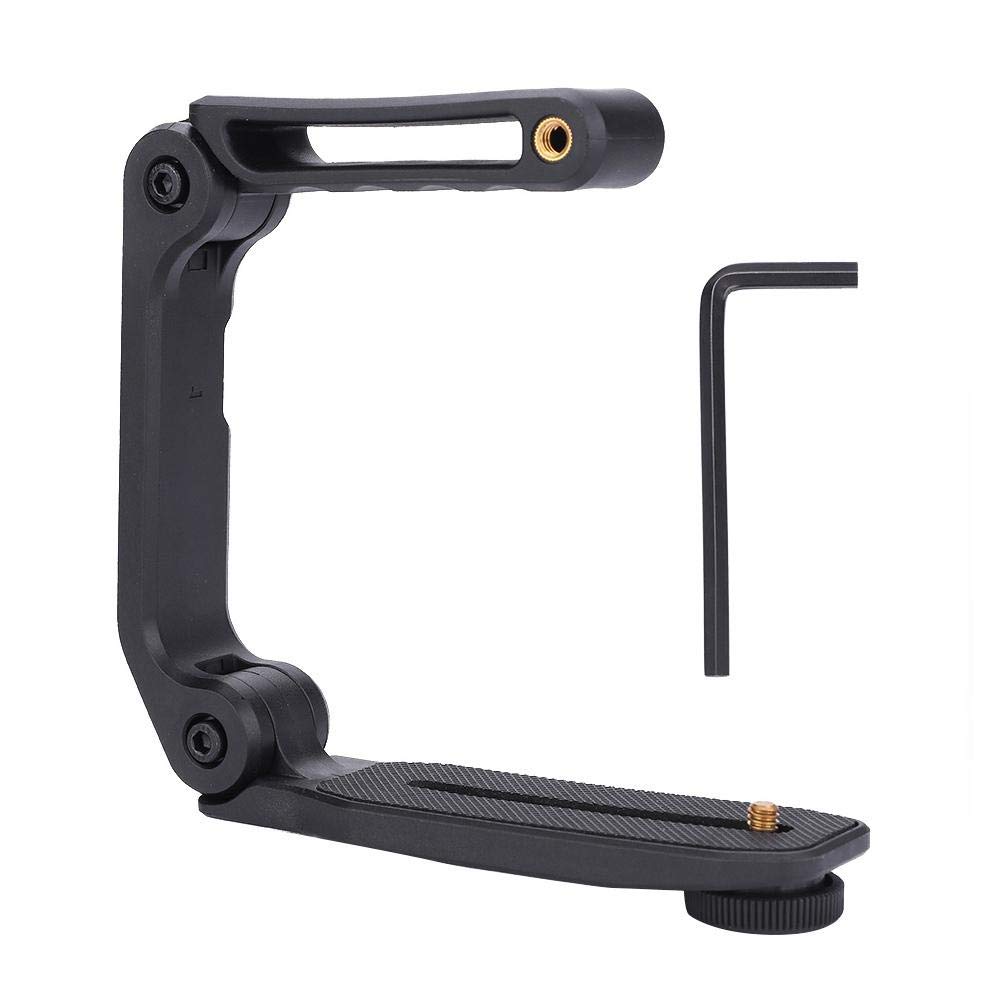 Hakeeta Camera Stabilizer Handle Bracket Screw Handheld for DSLR and Digital Black U-Grip Anti-Shake 1/4" Camcorders,