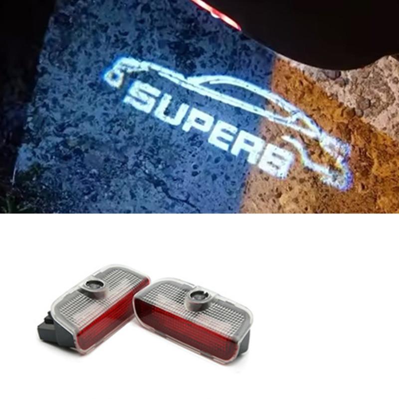 Autotür Willkommens-Laserprojektor Logo Geister Schatten Nachtlicht Auto Höflichkeitsleuchte Kit Für Skoda Superb 2 MK2 Superb 3 2009-2024