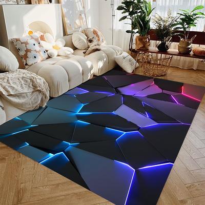 Moderner 3D Geometrischer Visueller Illusion Teppich 2D Faltbar Stilvolles Abstraktes Design Matte Teppich für Wohnzimmer Schlafzimmer Sofa Fußmatte