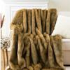 Luxury Fox Fur Throw Blanket Winter Warm Fluffy Soft Blankets Bedspread On the Bed Faux Fur Blanket Plaid Throw for Sofa Towel