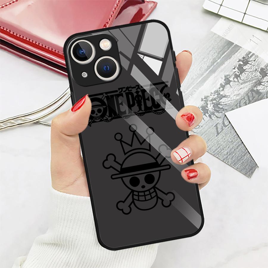 

Стеклянный чехол-кейс с логотипом аниме OneS P-ieceS для iPhone 17 Pro Max 11 XR 12 15 Plus 8 16 13 Air 14 iPhone 12