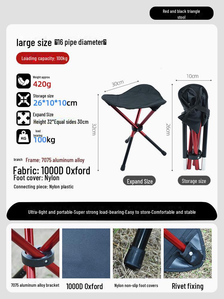 Telescopic Stainless Steel Folding Camping Stool - Portable Outdoor Chair for Fishing and Camping