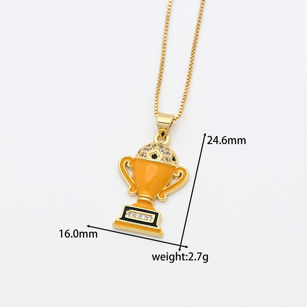 Football Fan Necklace Colorful Oil Drop Pendant Clavicle Chain 6