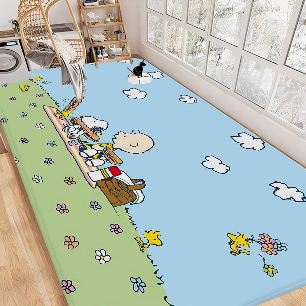 Cute Dog S-Snoopy Floor Mat INS Style Soft Bedroom Floor House Laundry Room Mat Anti-skid Household Carpets