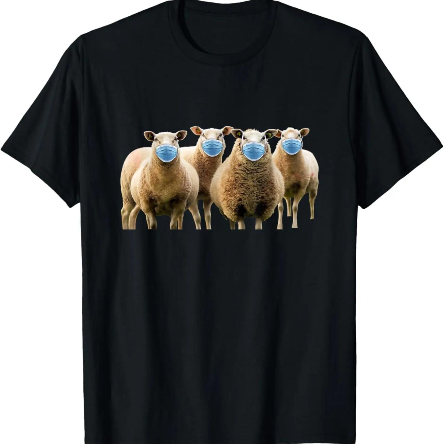 

Sheep Wearing Mask Anti-Mask T-Shirt S чёрный