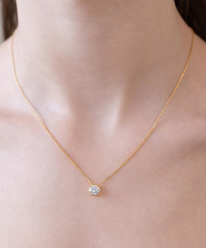Tatiana (Silver 925) Simple Bezel Necklace Nz2543