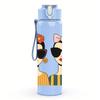 1PC Two Fashion Lady Portrait 750ml Color Plastic Sports Water Bottle Leakproof Flip Straw Lid For Sports Office Home Use