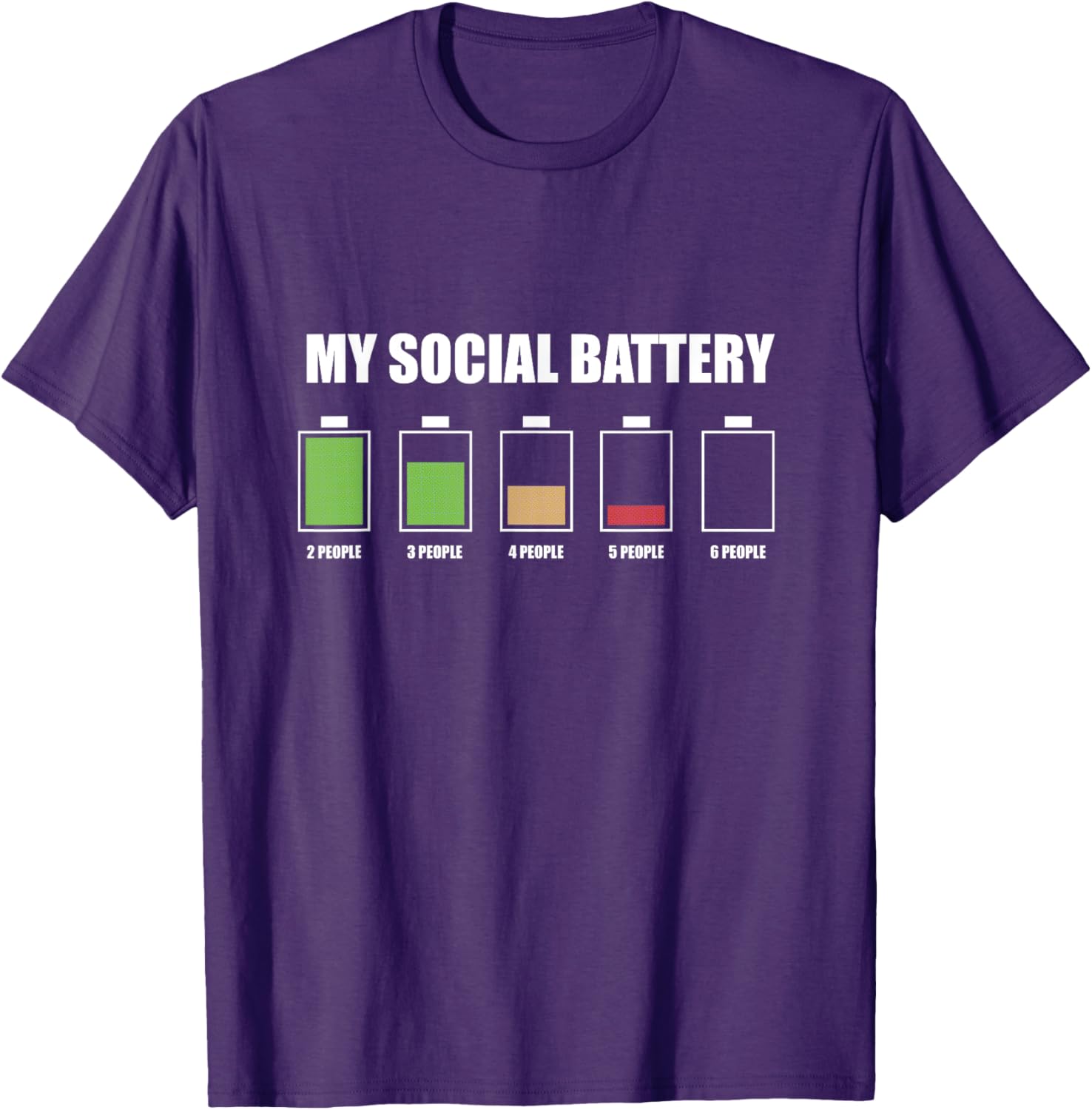 

My Social Battery Funny Introvert Graphic TShirt Men Casual Cotton Crew Neck Short Sleeve Tee S