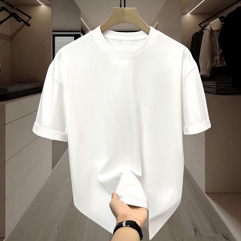 Eine Nummer größer bestellen Schwarze Eis-Seide Hongkong-Stil Unisex Sommer-T-Shirts - Vielseitige, trendige, kurzärmlige Oberteile für Paare