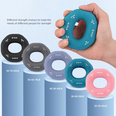 Silicone Hand Grip Trainer Ring for Adults & Kids Wrist Strength Training Five Finger Strength Rehabilitation Squeeze Ring Hand Grip Strengthener