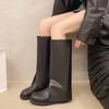 Fashion Women Trouser Legs High Boots Fashion Slip On Shoes 2025 Autumn Winter Low Heel Ladies Knight Long Booties