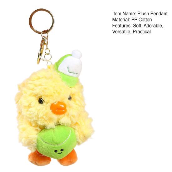 Baseball Duck Keychain Couples Plush Toy for Bags Backpacks Soft Stuffed Animal Keyring