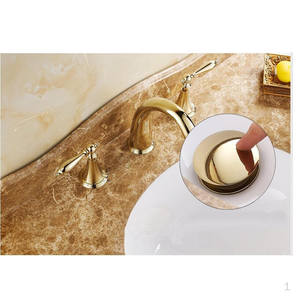 

Bathroom Waste Push Button Basin Sink Slotted Brass Chrome Plug