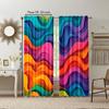 2 pcs   versatile polyester transparent curtains for home decoration Rainbow for use in bedrooms and living rooms