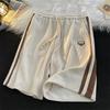 Summer Casual Y2k Shorts for Men Retro Loose Straight Short Pants Strip Contrasting Color Gym Shorts