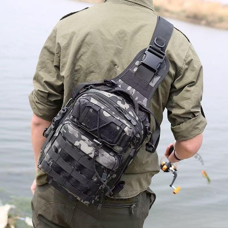 Borsa da Petto da Uomo Zaino Militare Pacchetto Tattico d'Assalto Borsa a Tracolla a Bandoliera Zucchino Impermeabile Borsa Zaino da Esterno Trekking Campeggio Pacco Borsa a Spalla da Uomo