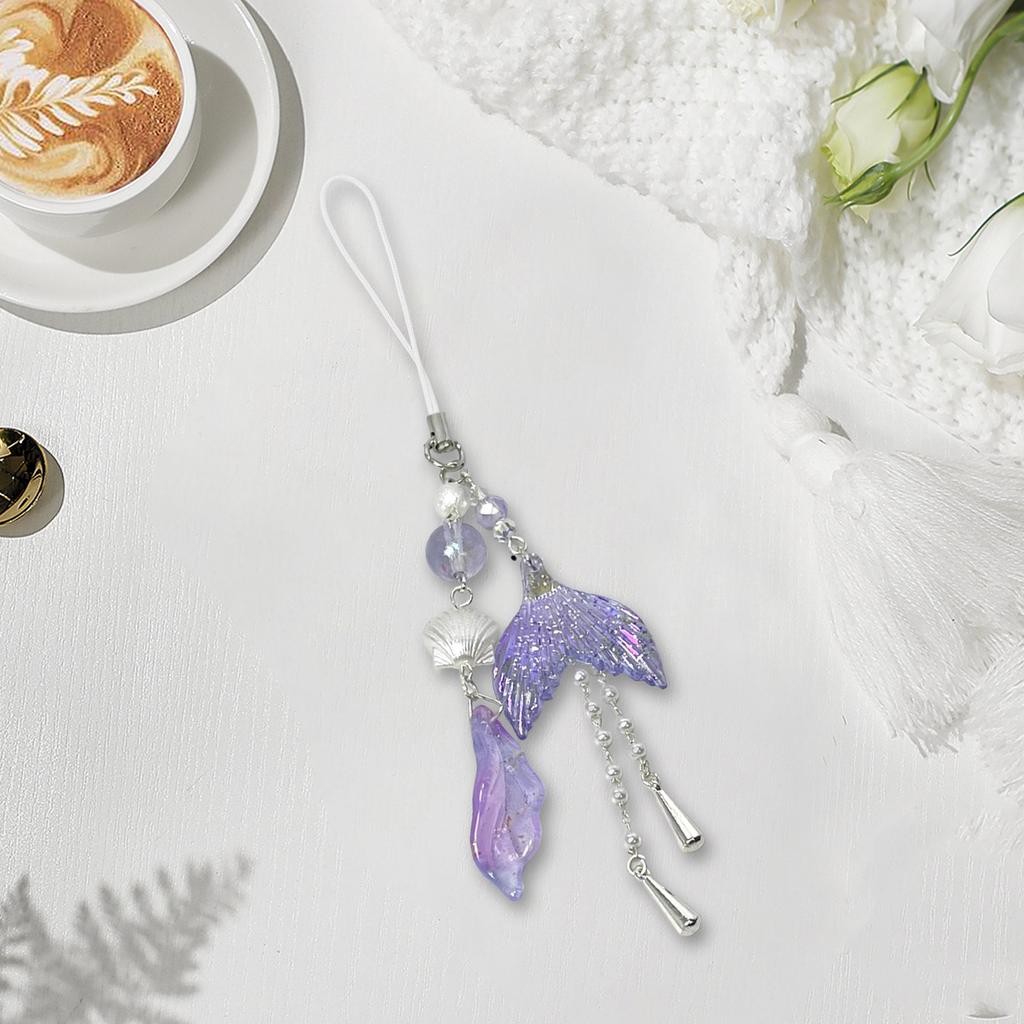 Lovely Mermaids Phone Charm Pendant Sturdy Resin Phone Strap for Easy To Use Fashionable Bag Accessory Decoration