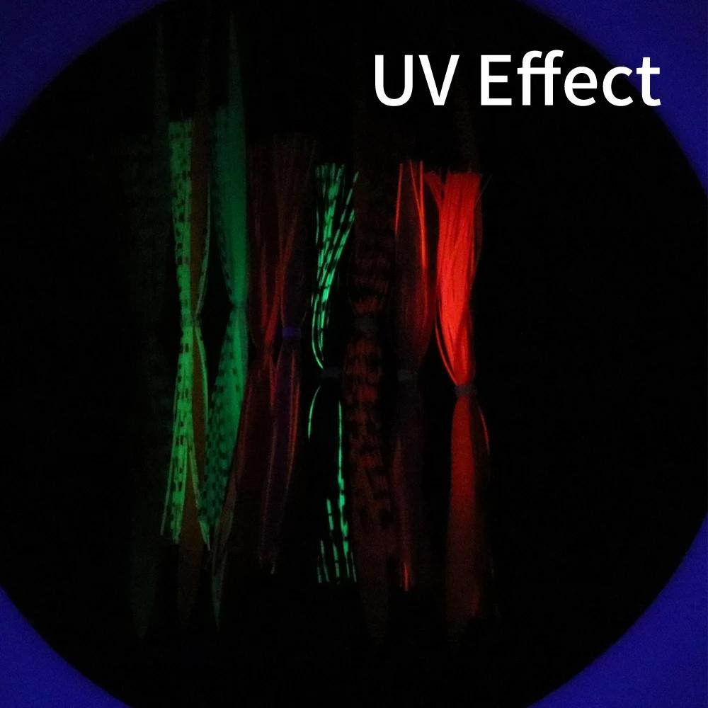 10 Bundles Double Colors Mixed Silicone Skirt Trailer Replacement for Slider Jigs Squid Madai Squid Snapper Jigging Fishing Lure