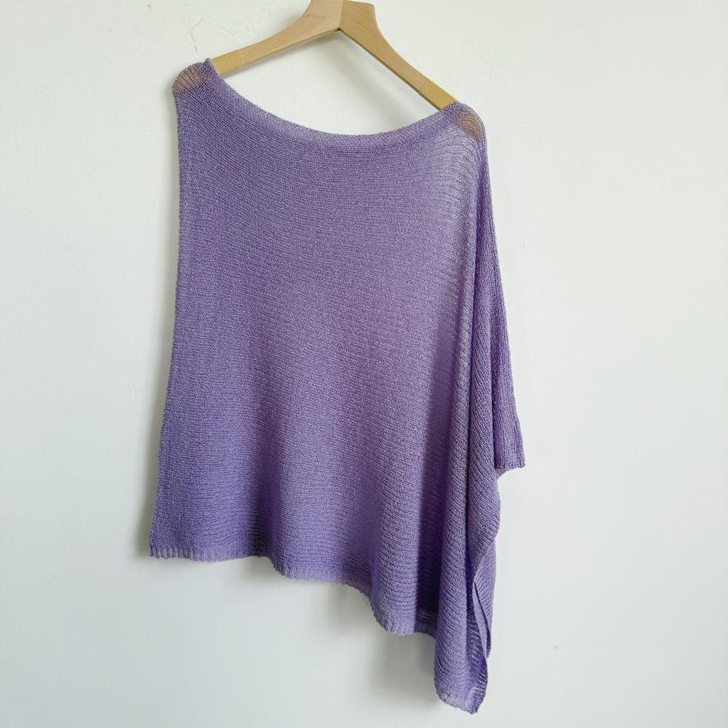 Vícesměrný otevřený pletený pončo šál s tílkem