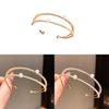 Minimalist Zircon Pearl Double Layer Bracelets For Women With Geometric Design