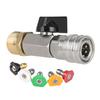 AA92-On/Off Switch Ball Valve Kit For Power Washing, Includes 1/4Inch Quick Connector And M22 14Mm Nozzle