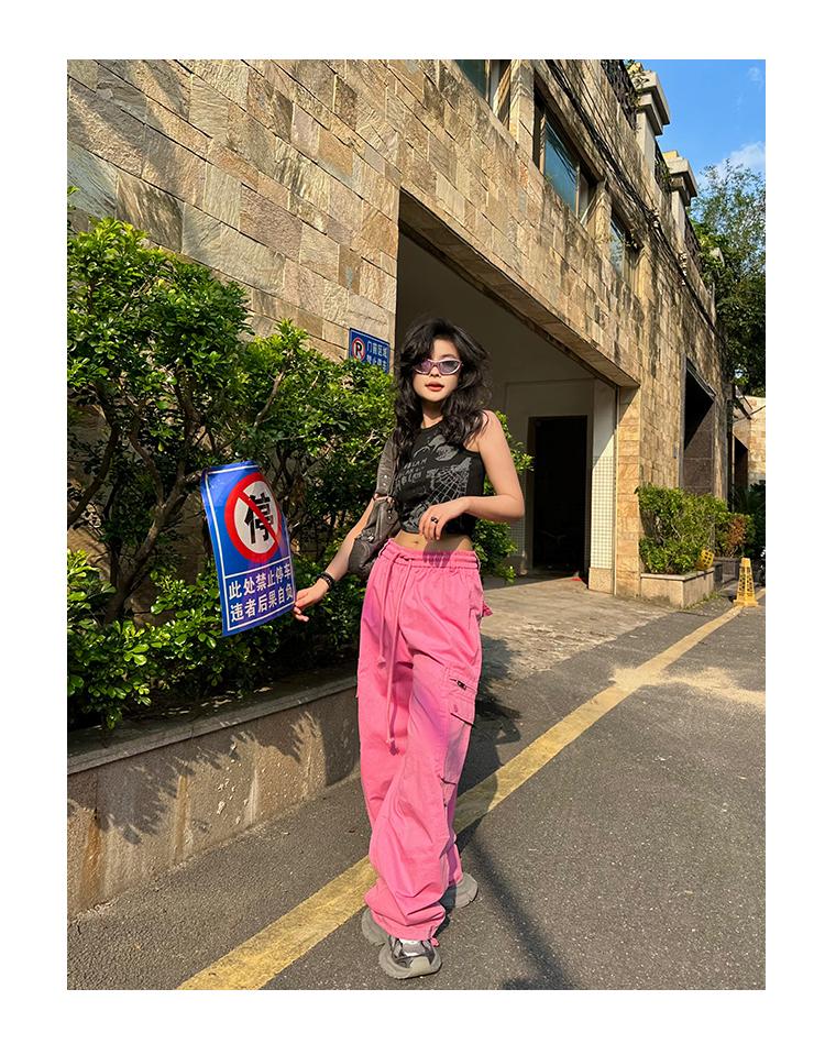 Women's Dopamine Color Wide-Leg Workwear Pants - Lightweight, Loose-Fit for Autumn & Spring Casual Wear