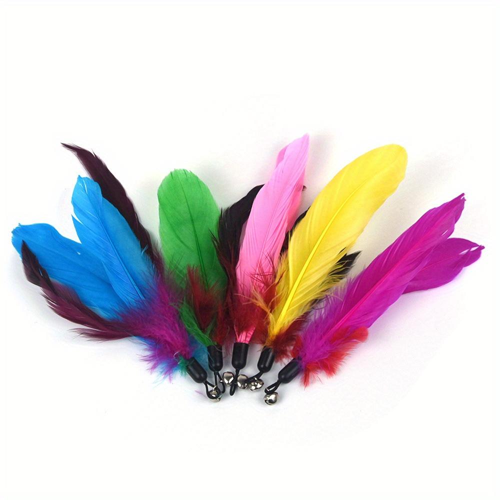 11 Pack Retractable Fishing Rod Funny Cat Stick Pet Caterpillar Feather Replacement Head Cat Toys Interactive Pet Products